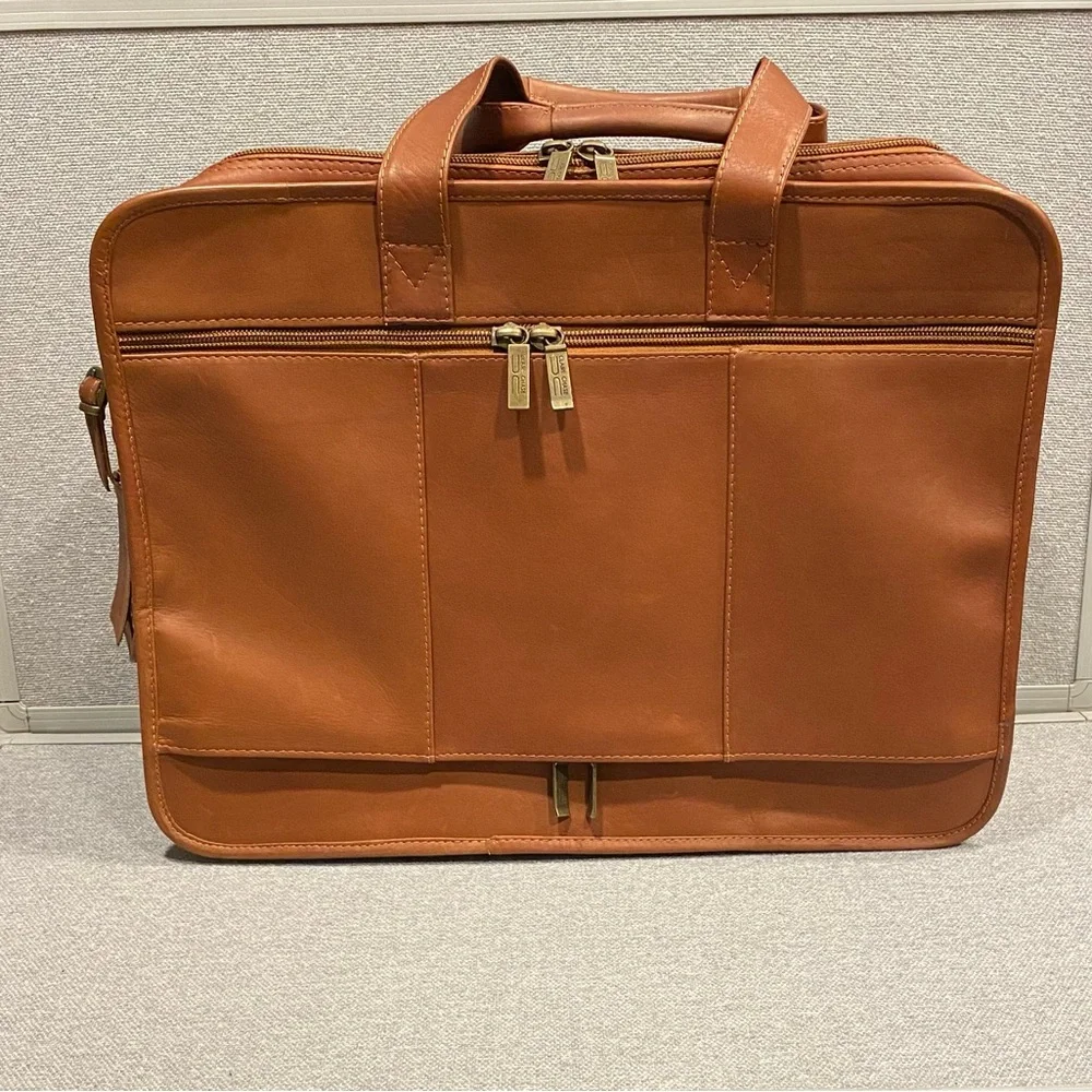 Claire Chase Leather Briefcase With Strap